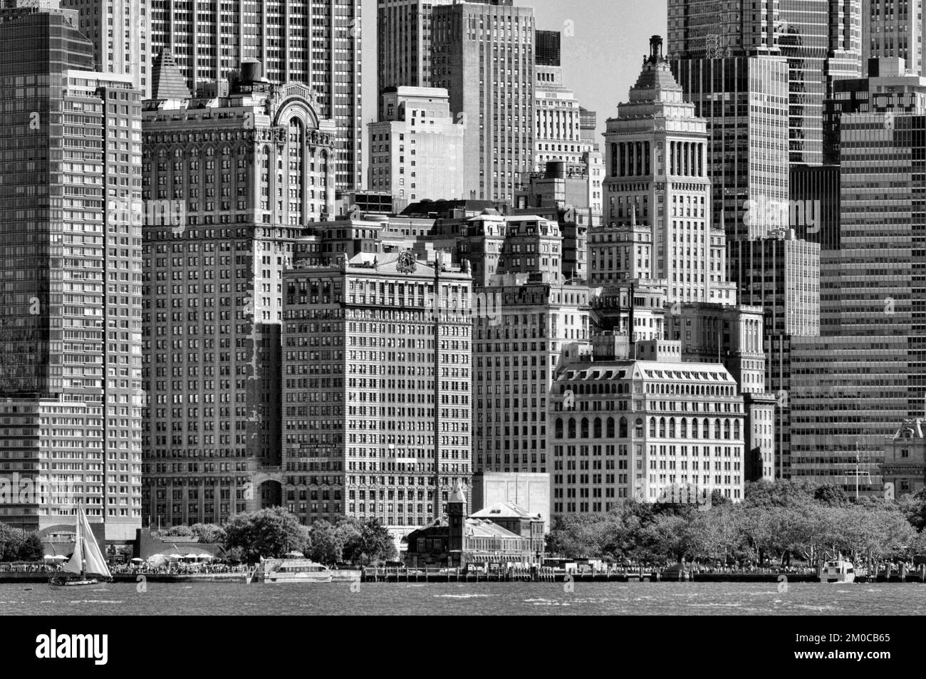 Battery Park, Lower Manhattan, New York city, USA, viewed from Upper