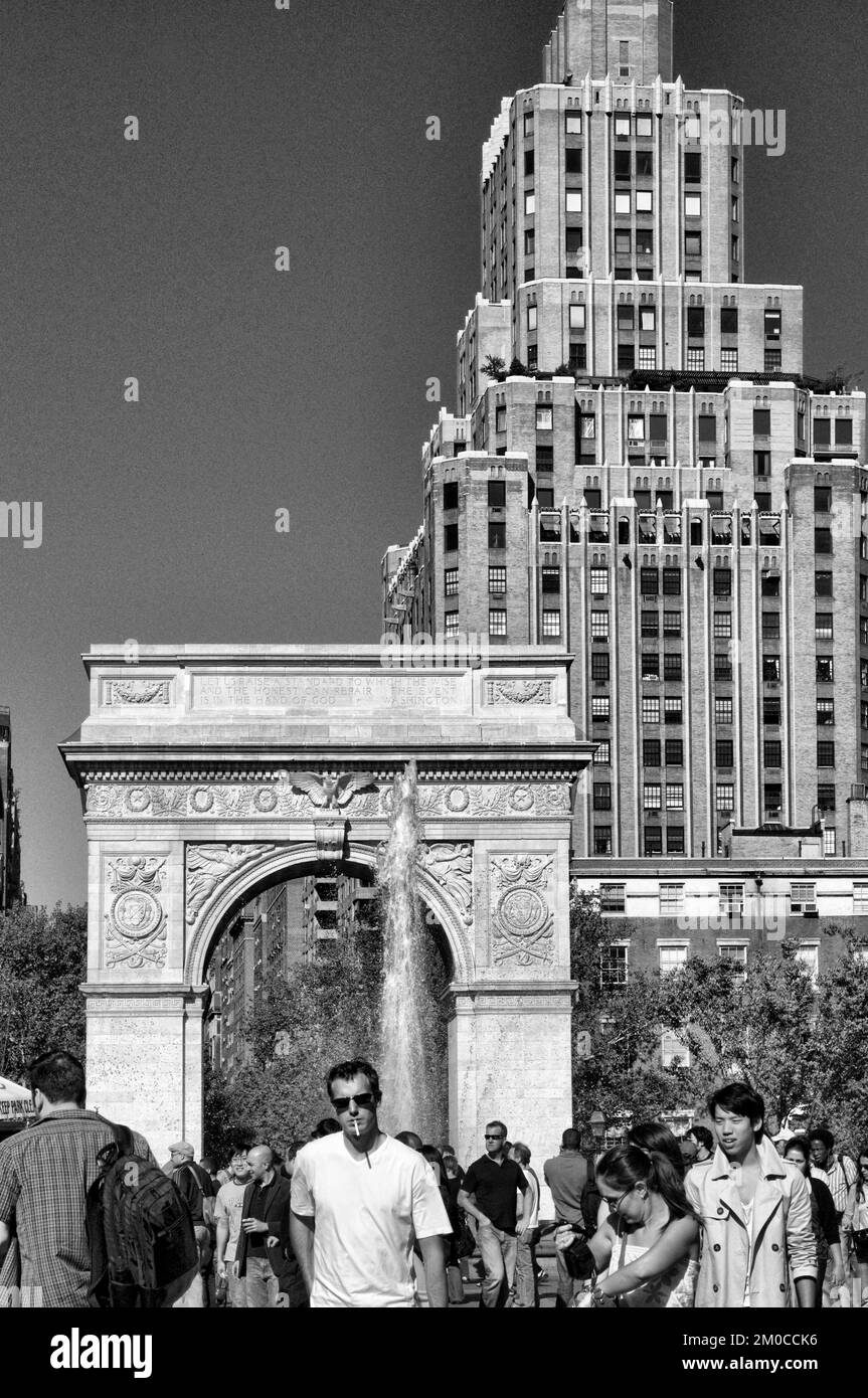 Washington Square, Greenwich Village, Manhattan, New York, USA Stock
