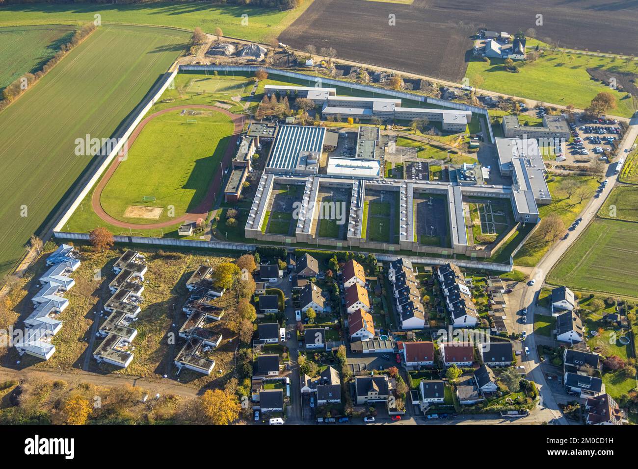 Aerial view, Iserlohn correctional facility at Heidestraße in the district of Drüpplingsen in Iserlohn, Sauerland, North Rhine-Westphalia, Germany, Ar Stock Photo