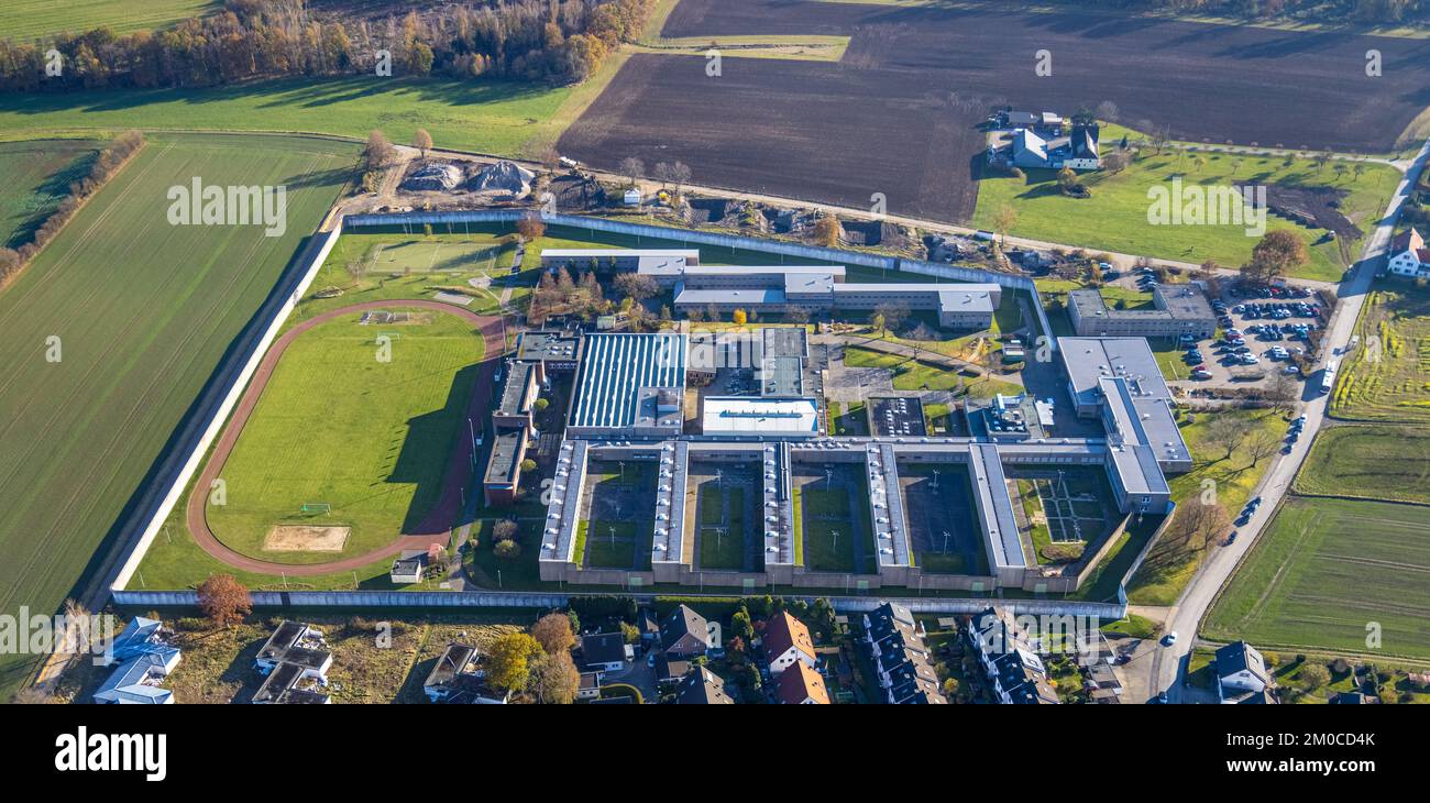 Aerial view, Iserlohn correctional facility at Heidestraße in the district of Drüpplingsen in Iserlohn, Sauerland, North Rhine-Westphalia, Germany, Ar Stock Photo