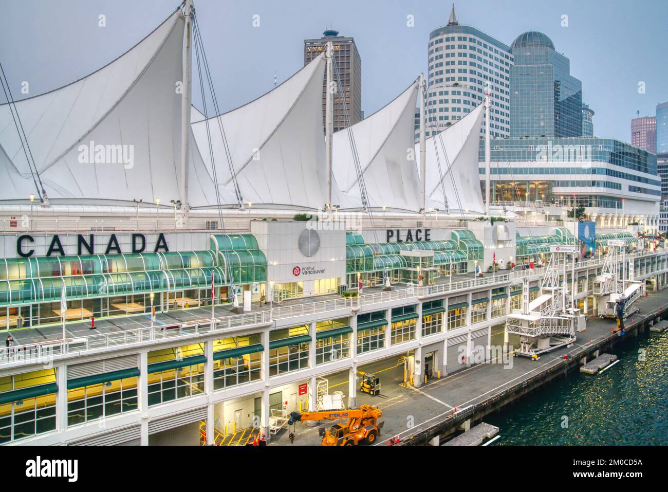 Vancouver, Canada - September 11, 2022: Canada Place Cruise Ship Terminal is the primary cruise port in Vancouver for Pacific cruise ships. Stock Photo
