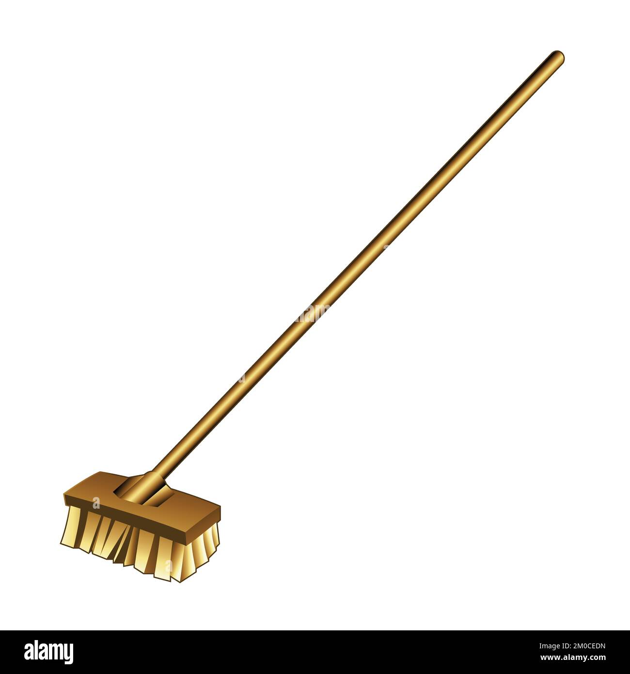 Golden Broom on a White Background Stock Vector Image & Art - Alamy