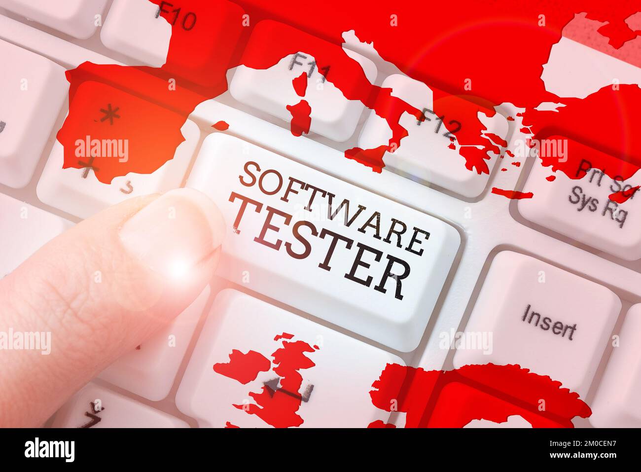 Sign displaying Software Tester. Concept meaning implemented to protect software against malicious attack Stock Photo