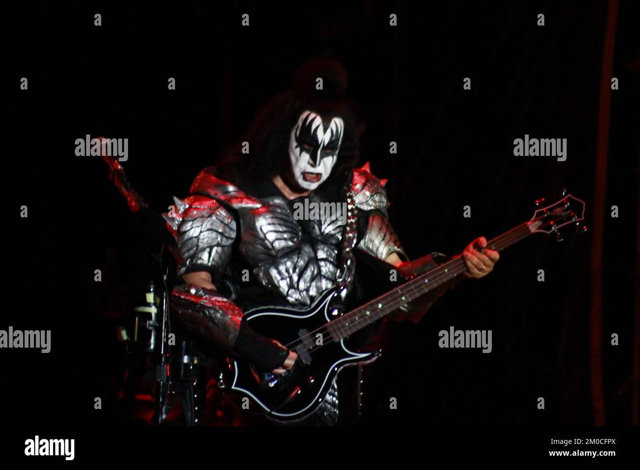 Toluca, Mexico. 04th Dec, 2022. December 04, 2022, Toluca, Mexico: Gene Simmons integrant of the Kiss American rock band performs on stage during the third day of the Hell and Heaven Metal Fest at Foro Pegaso. On December 04, 2022 in Toluca, Mexico. (Photo by Carlos Santiago/ Eyepix Group) (Photo by Eyepix/NurPhoto) Credit: NurPhoto/Alamy Live News Stock Photo