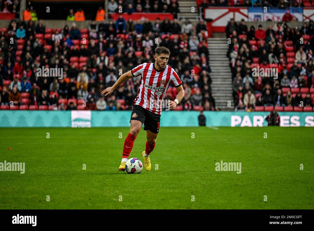 Sunderland AFC's Lynden Gooch in action against Millwall in the EFL Championship. Stock Photo