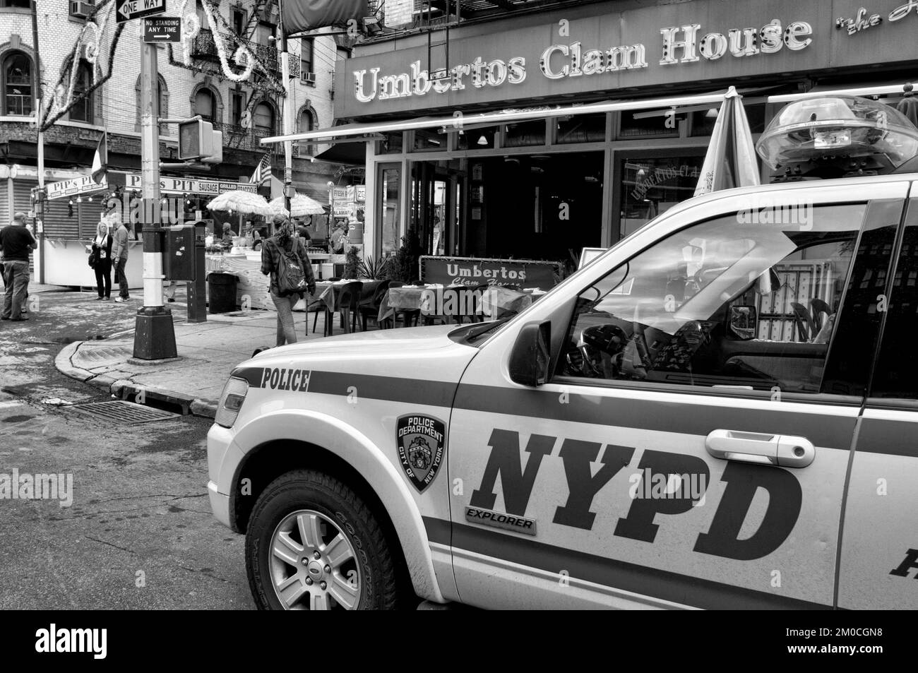 New York police car NYPD car in Manhattan New York. Police car. Stock Photo