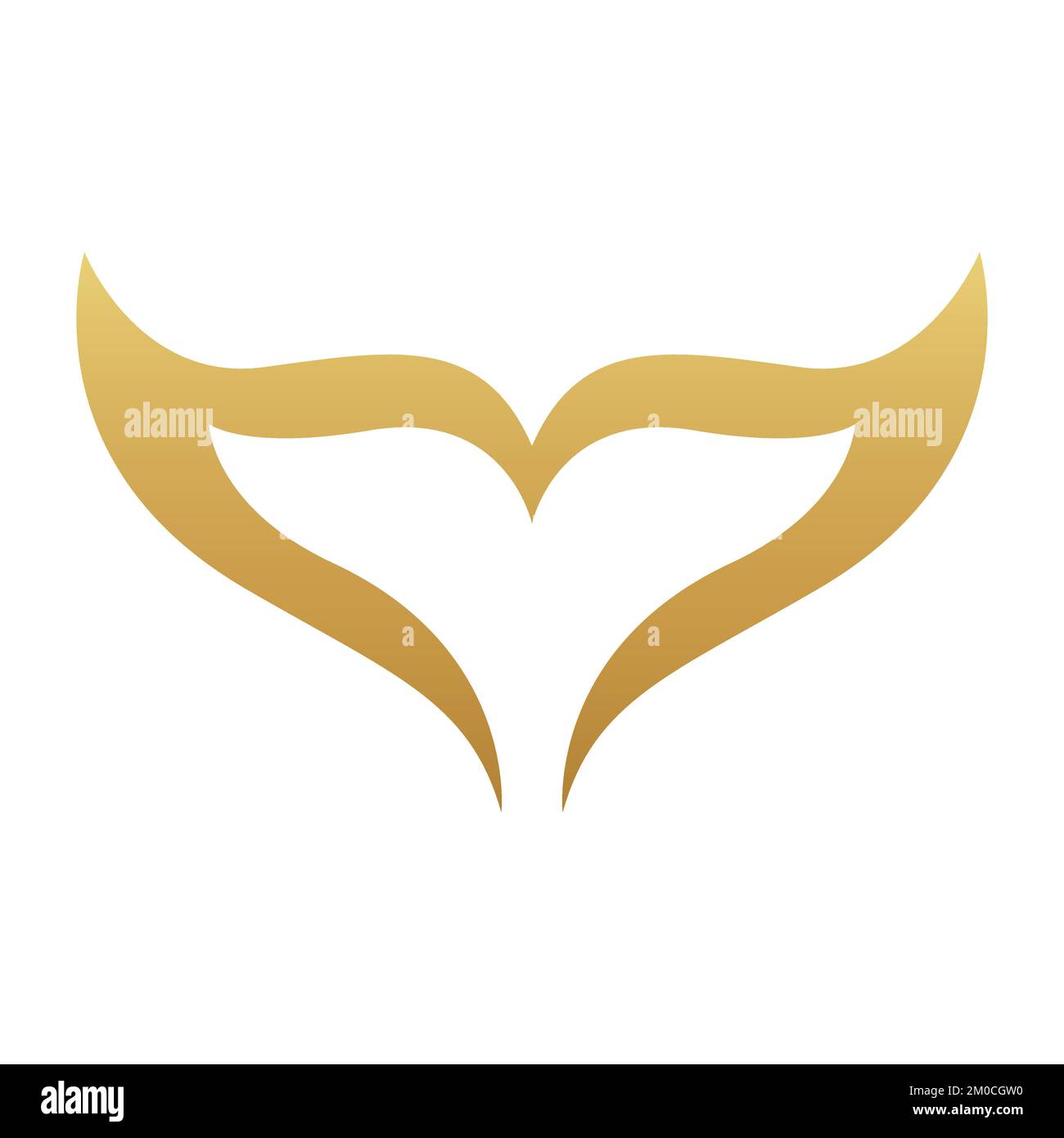 Golden Fish Tail on a White Background Stock Vector