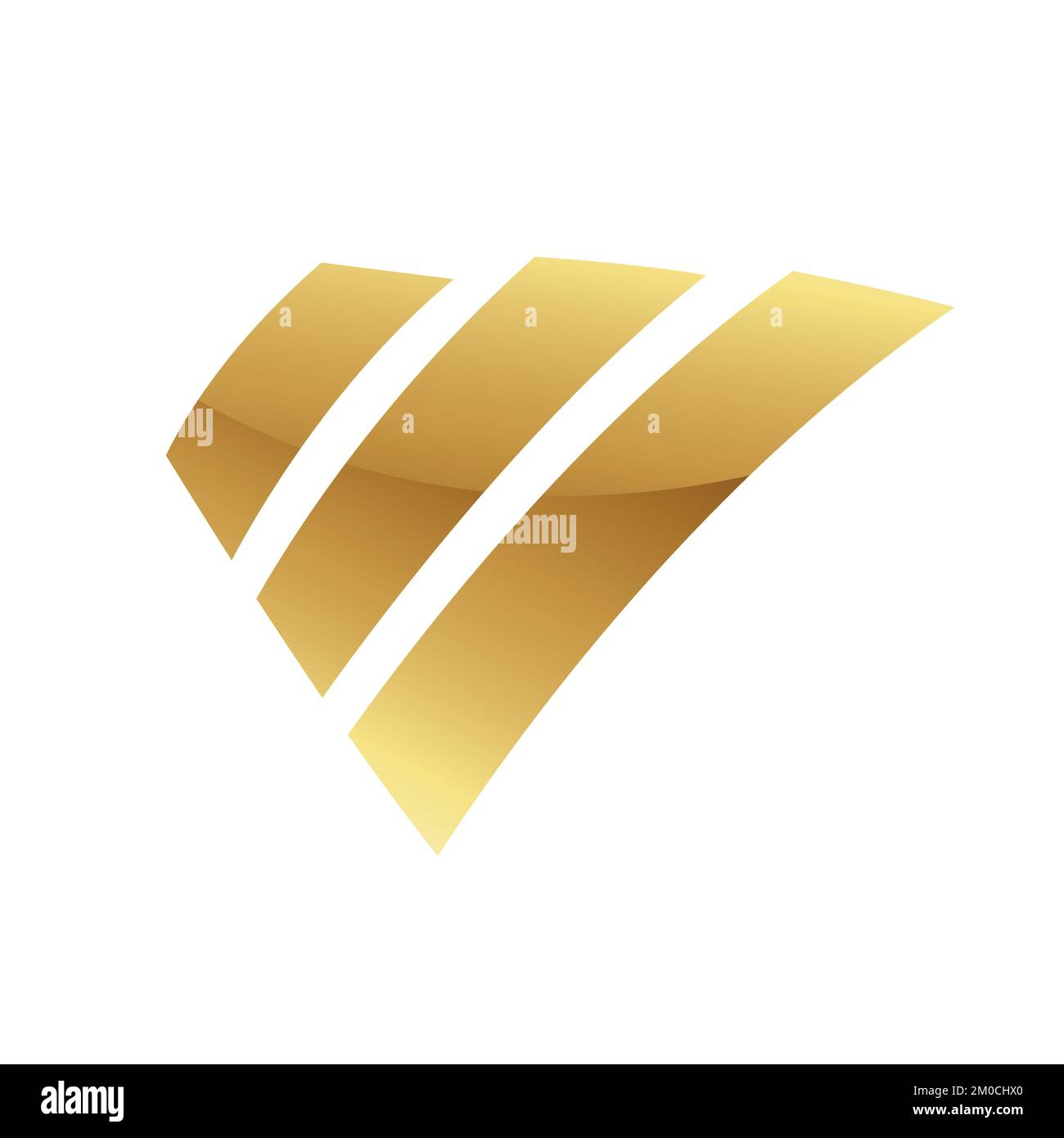 Golden Glossy Bars on a White Background Stock Vector