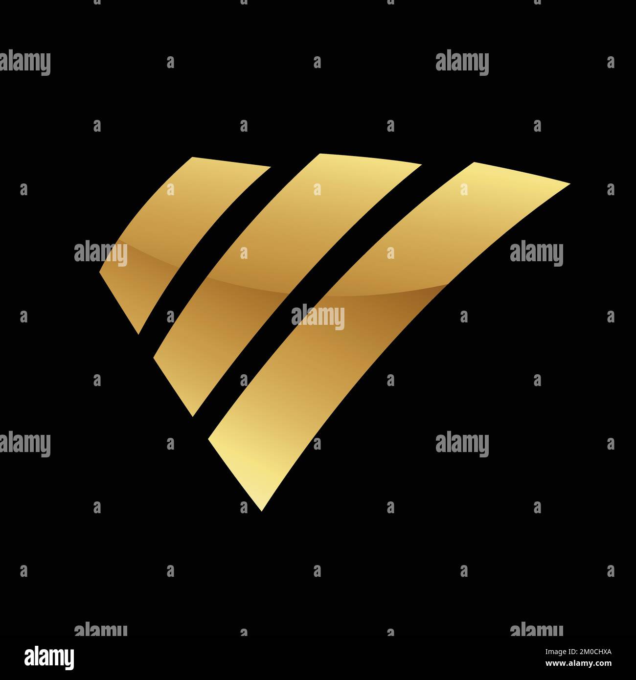 Golden Glossy Bars on a Black Background Stock Vector