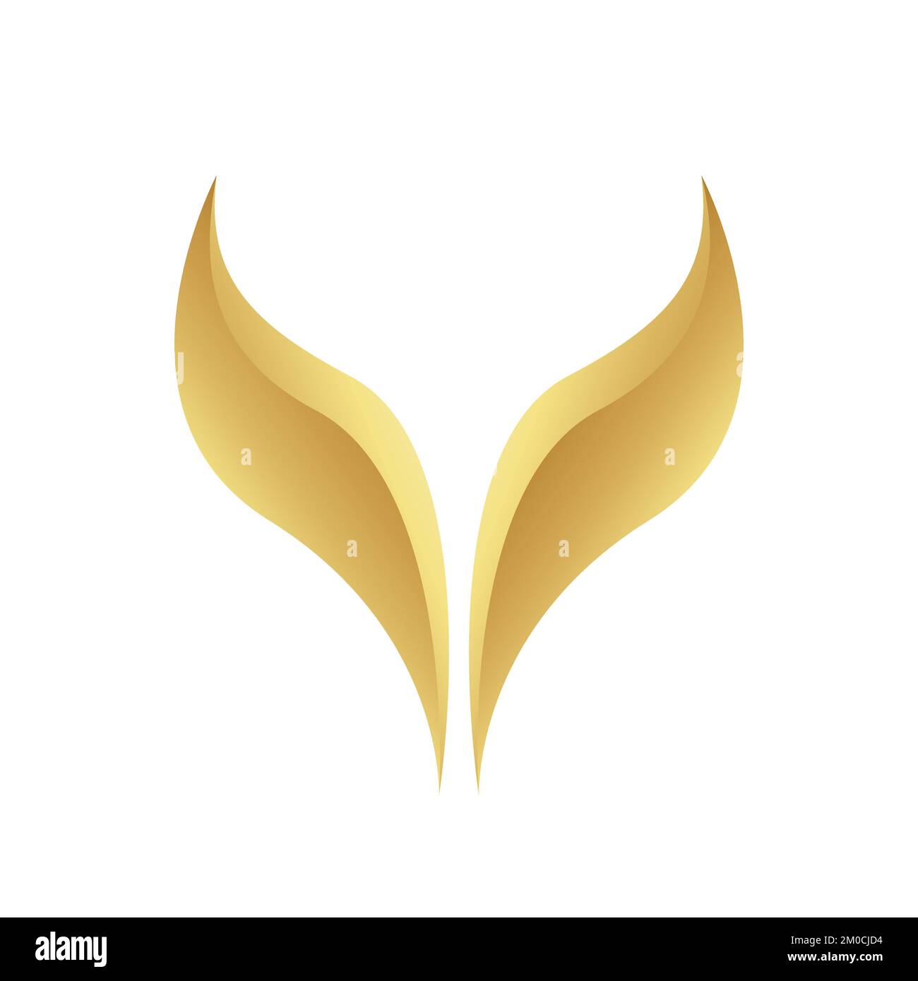 Golden Glossy Fish Tail on a White Background Stock Vector