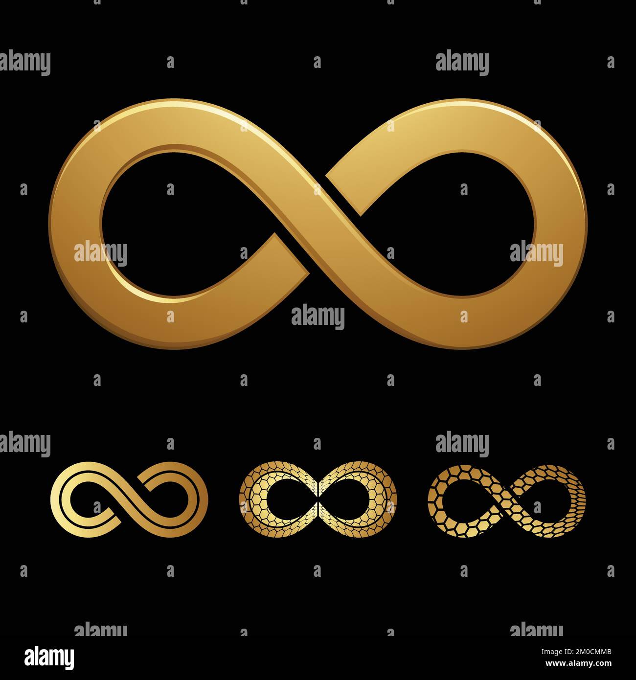 Golden Infinity Symbols on a Black Background Stock Vector Image & Art