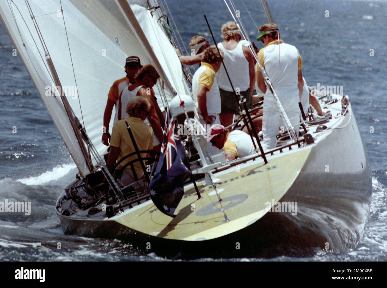 AJAXNETPHOTO. 2ND JAN, 1987 - FREMANTLE, WESTERN AUSTRALIA - AMERICA'S CUP - DEFENDERS ELIMINATIONS - KOOKABURRA II. PHOTO:AJAX NEWS PHOTO REF:132708 284 Stock Photo