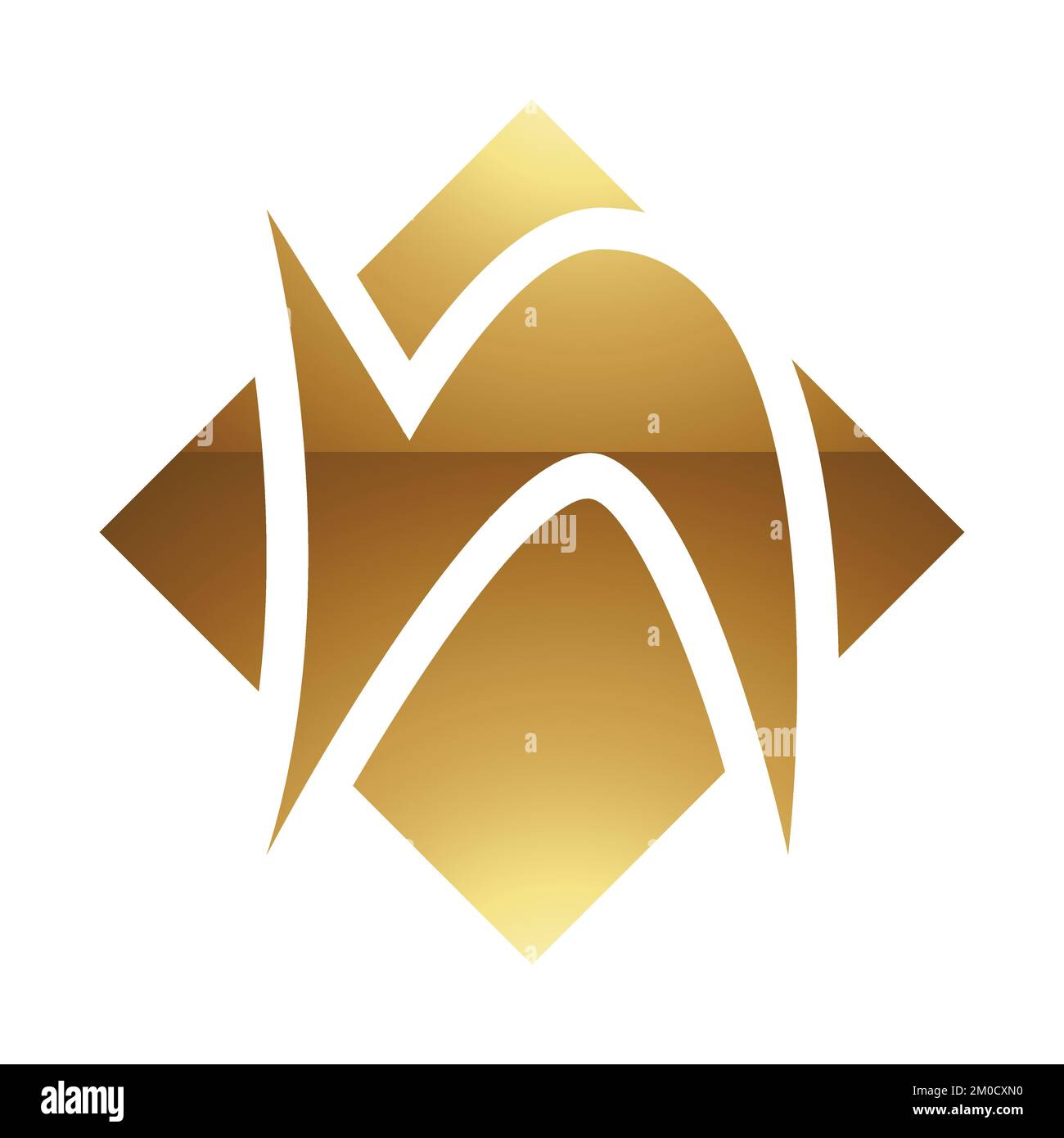 Golden Letter N Symbol on a White Background - Icon 4 Stock Vector ...