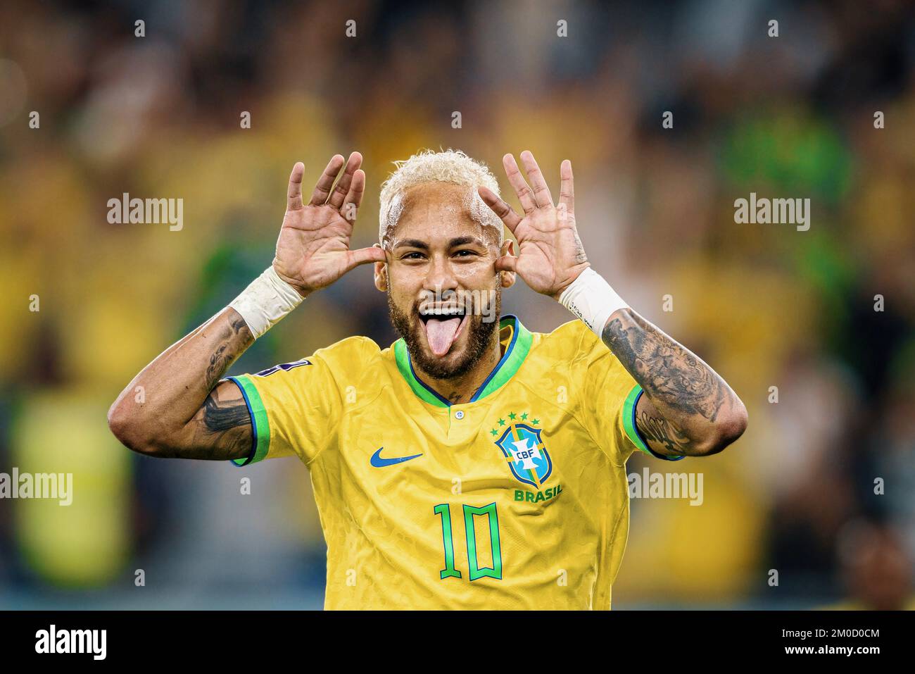 Doha, Catar. 05th Dec, 2022. Neymar Jr. of Brazil celebrates after scoring a penalty during the match between Brazil and South Korea, valid for the round of 16 of the World Cup, held at Estádio Estádio 974 in Doha, Qatar. Credit: Marcelo Machado de Melo/FotoArena/Alamy Live News Stock Photo