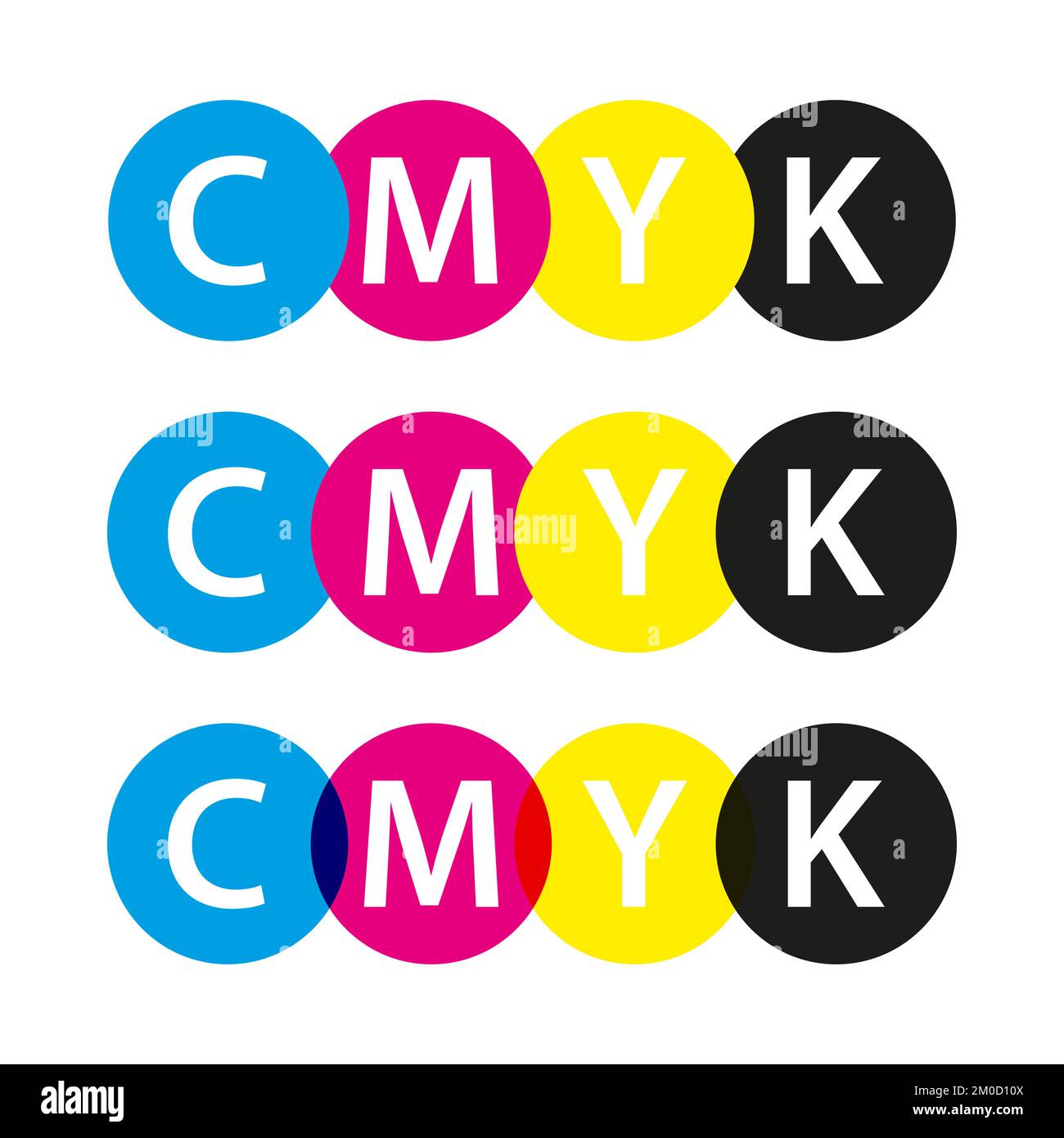 Vector cmyk symbols, cyan, magenta, yellow and black colors, logos for your infographics and business templates Stock Vector