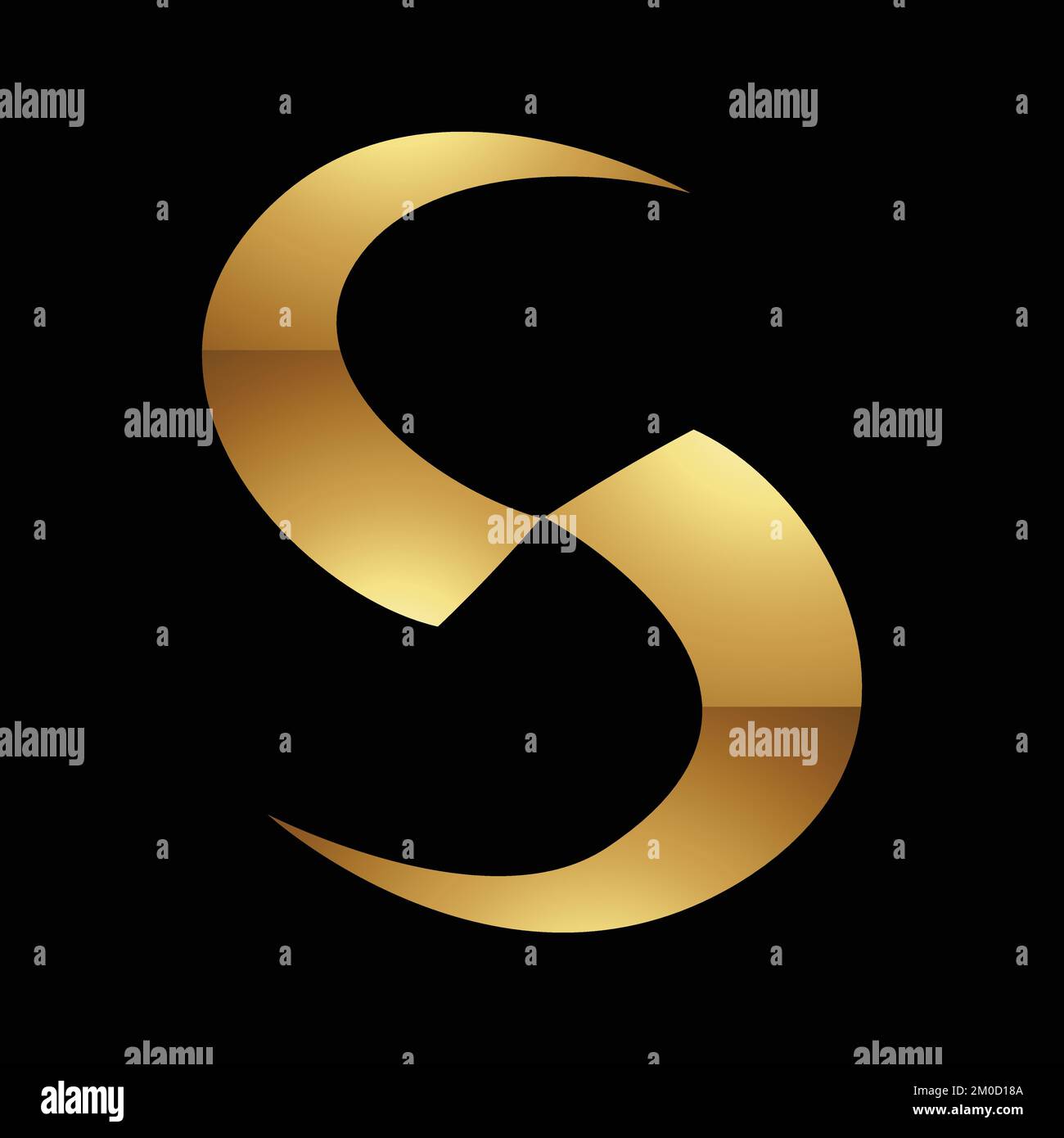 Golden Letter S Symbol on a Black Background - Icon 1 Stock Vector ...