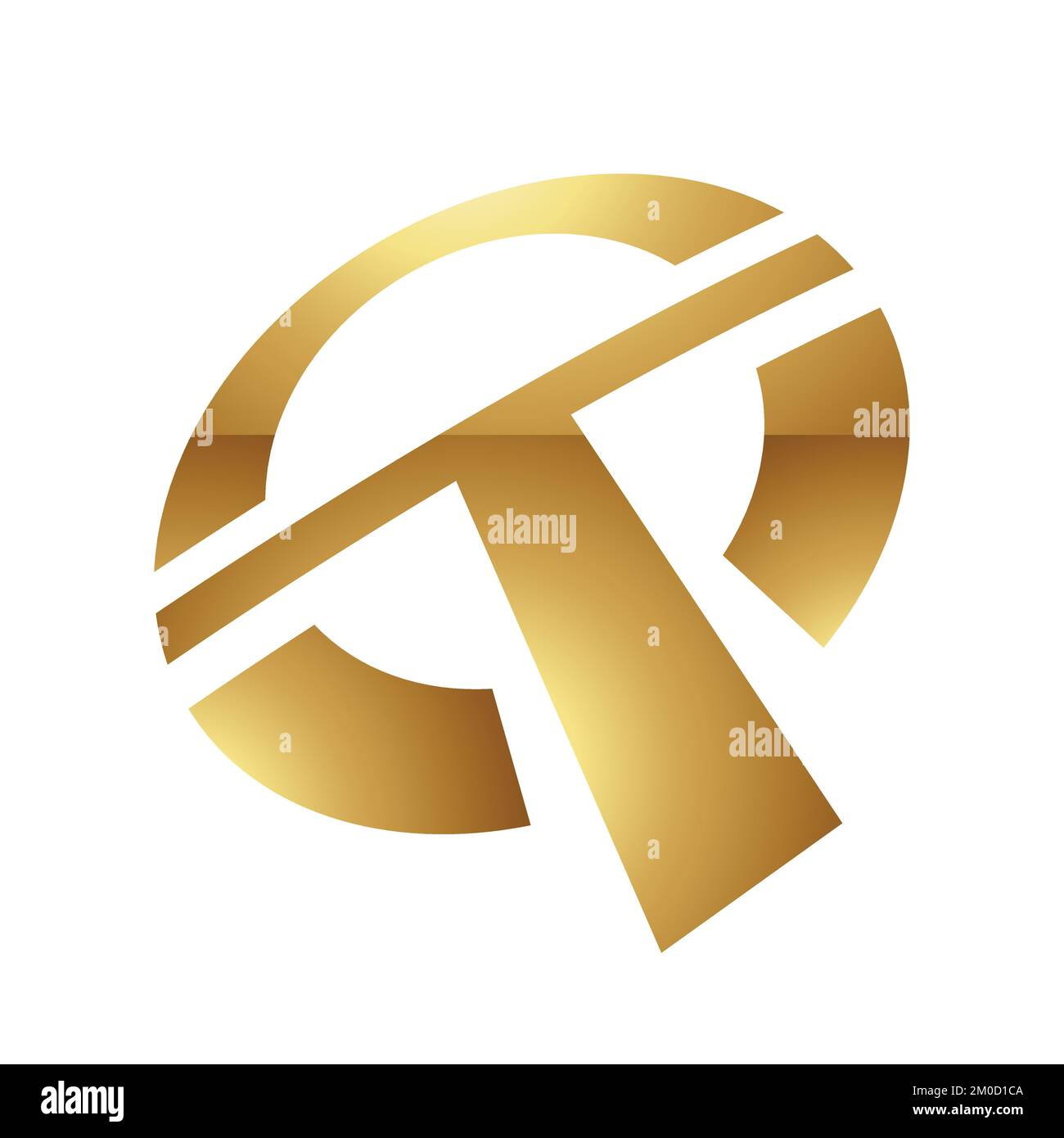Golden Letter T Symbol on a White Background - Icon 5 Stock Vector ...