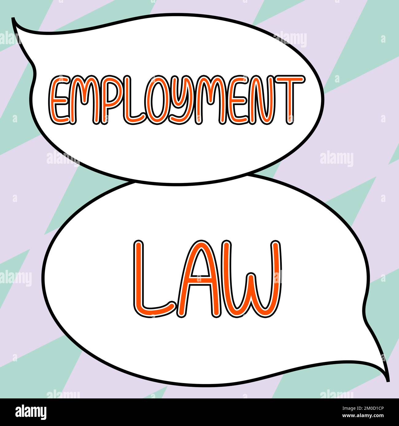 Text caption presenting Employment Law. Word for deals with legal