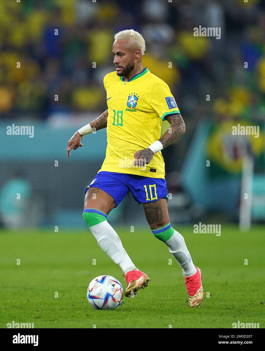 Brazil's Neymar during the FIFA World Cup Round of Sixteen match at Stadium 974 in Doha, Qatar. Picture date: Monday December 5, 2022. Stock Photo
