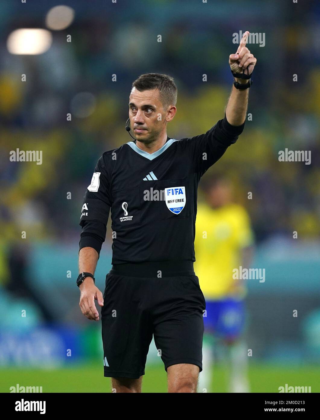 Referee Clement Turpin during the FIFA World Cup Round of Sixteen match at Stadium 974 in Doha, Qatar. Picture date: Monday December 5, 2022. Stock Photo