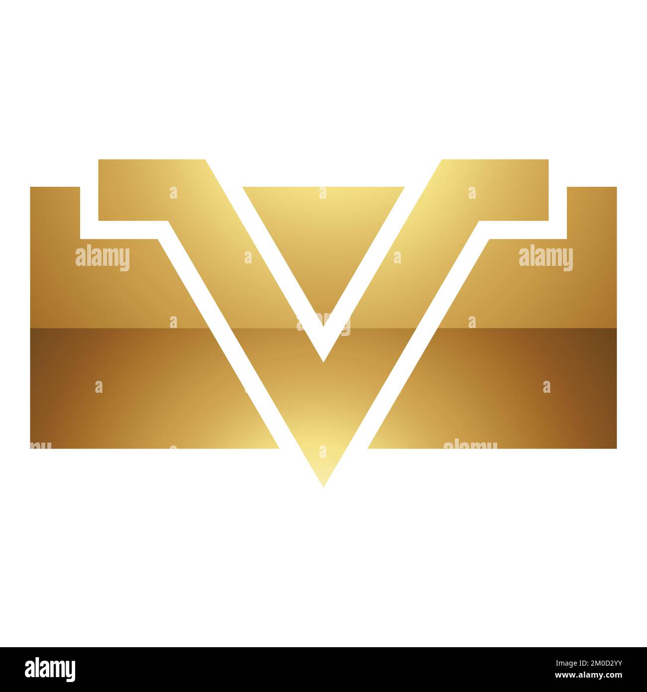 Golden Letter V Symbol on a White Background Icon 1 Stock Vector