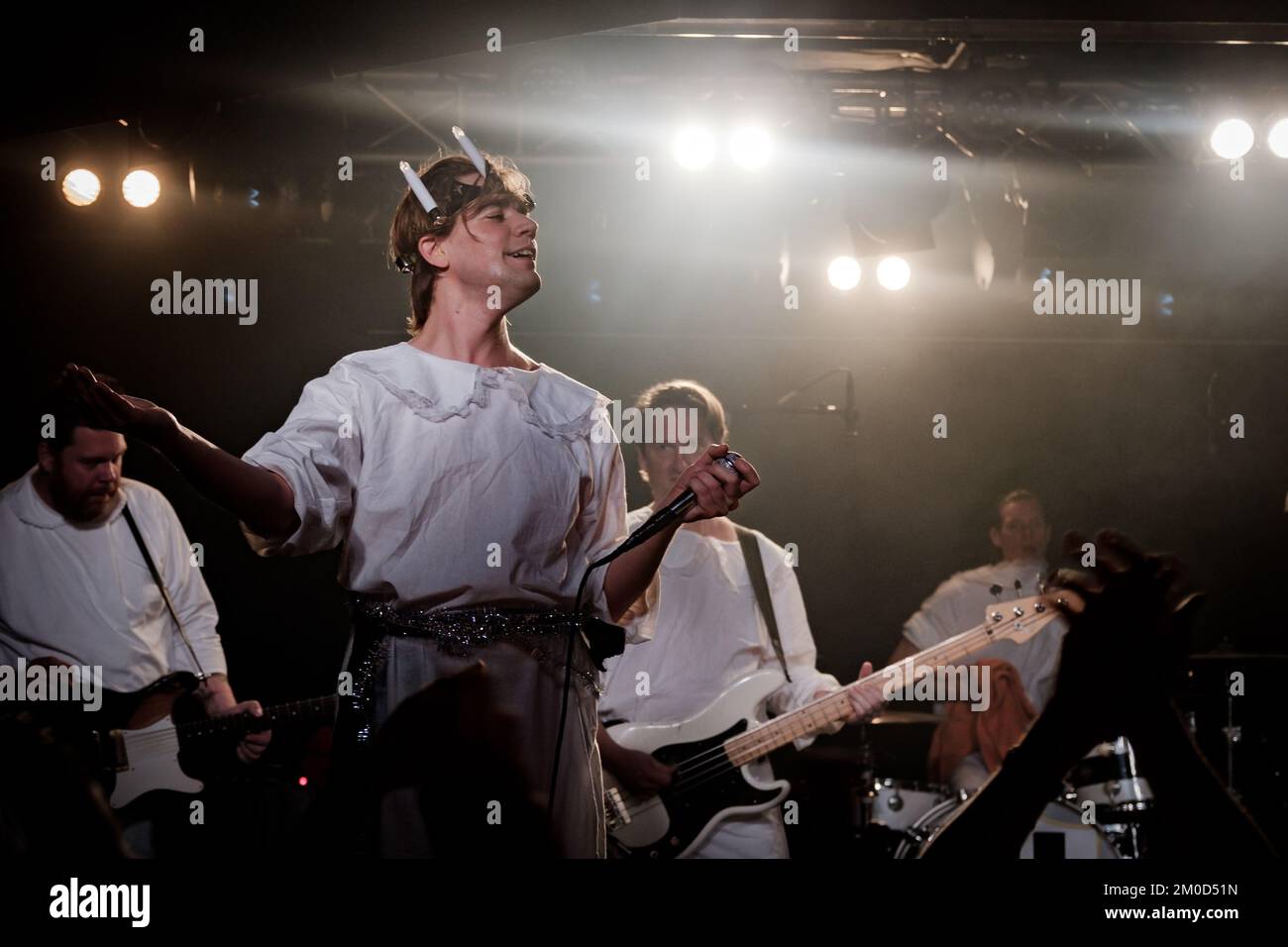 The Hives live in concert in Stockholm, at Debaser, celebrating the traditional Swedish holiday of Sankta Lucia for Musikhjälpen 2018 Stock Photo