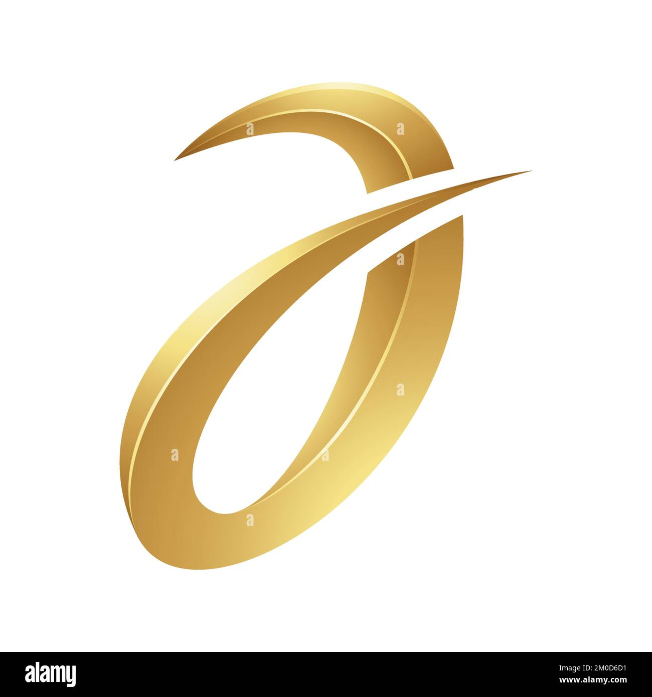 Golden Spiky Curvy Letter A on a White Background Stock Vector Image
