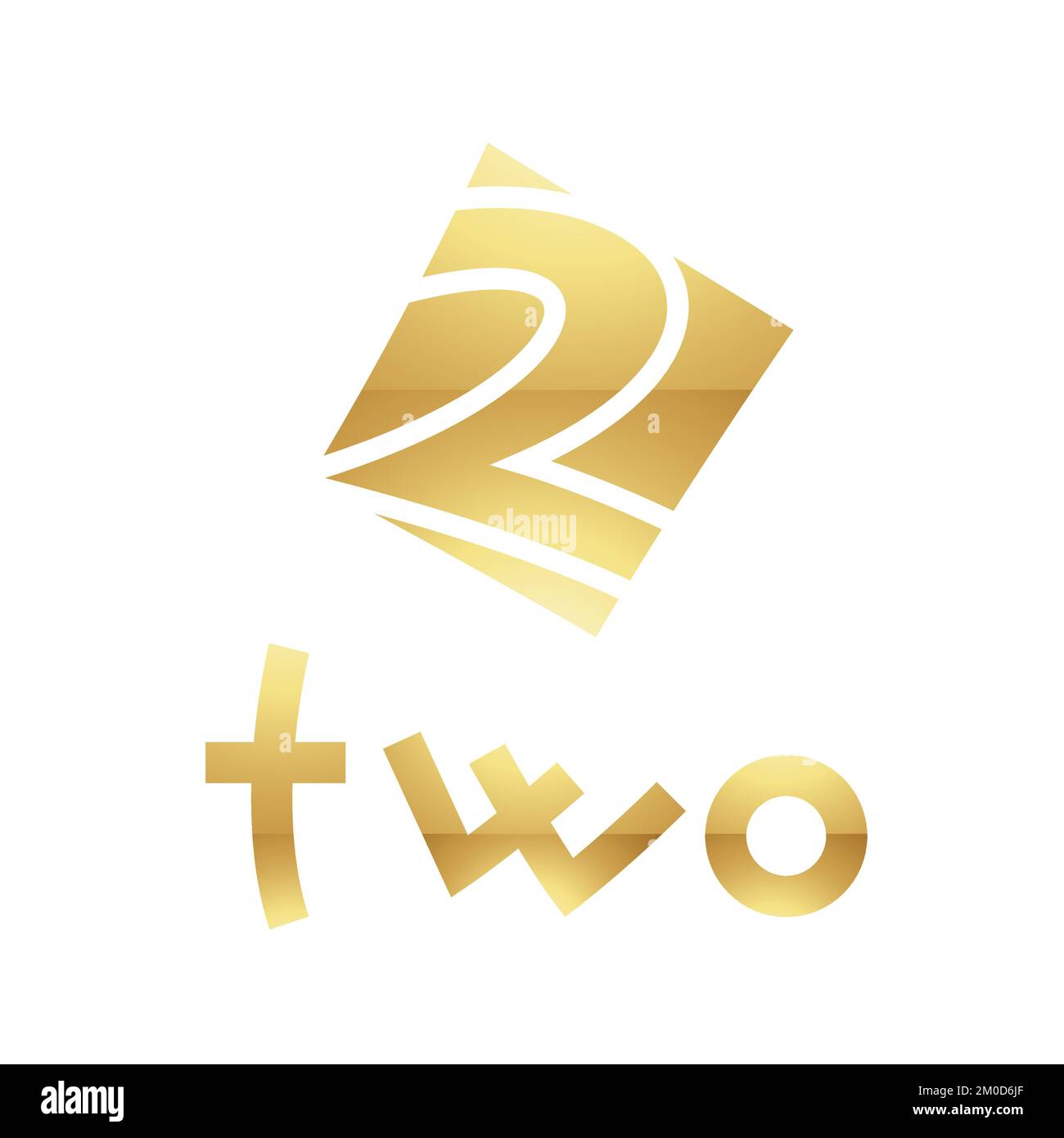Golden Symbol for Number 2 on a White Background Icon 4 Stock Vector Golden Symbol for Number 2 on a White Background Icon 4 Stock Vector