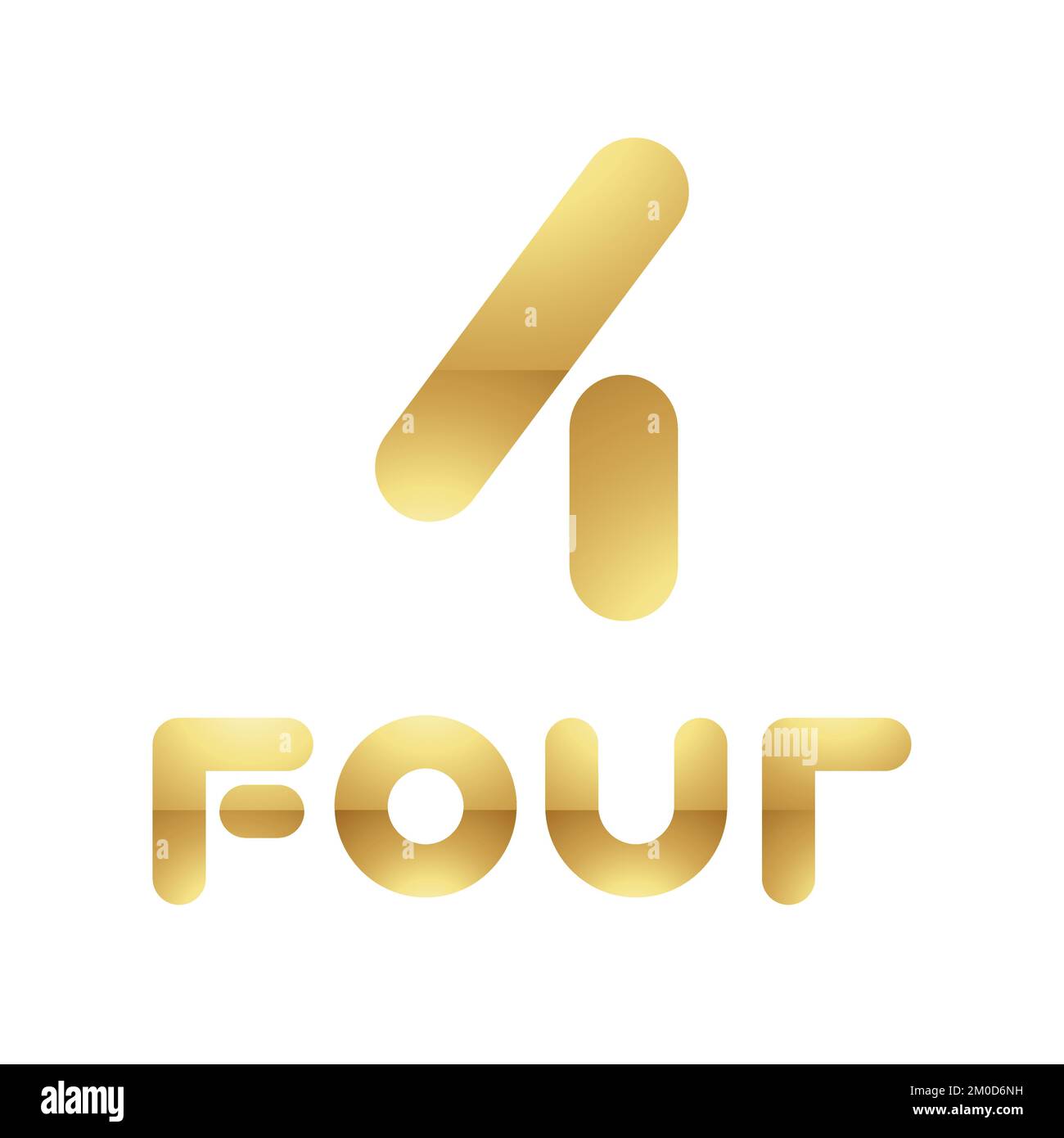 Golden Symbol for Number 4 on a White Background - Icon 5 Stock Vector ...