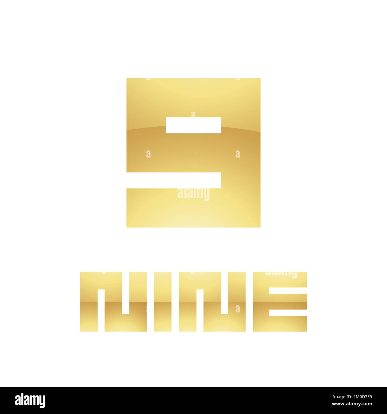 Golden Symbol for Number 9 on a White Background - Icon 9 Stock Vector ...