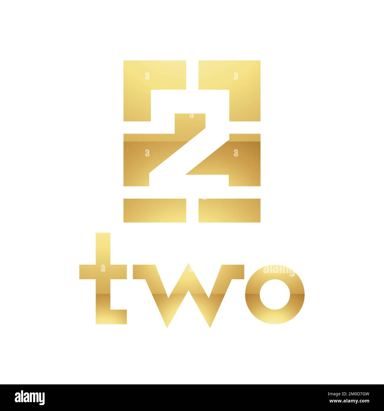  Golden Symbol for Number 2 on a White Background - Icon 5 Stock Vector ...