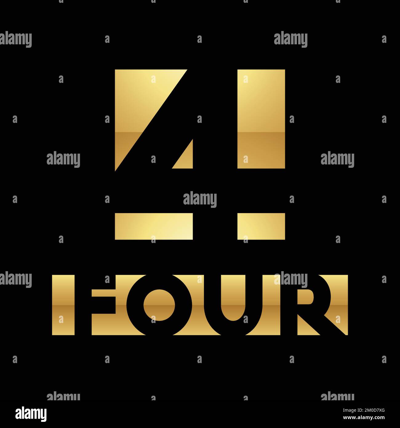  Golden Symbol for Number 4 on a Black Background - Icon 2 Stock Vector ...