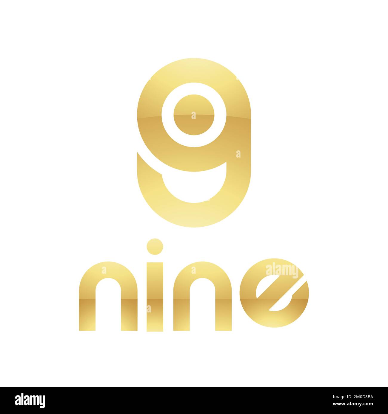 Golden Symbol for Number 9 on a White Background Icon 8 Stock Vector Golden Symbol for Number 9 on a White Background Icon 8 Stock Vector