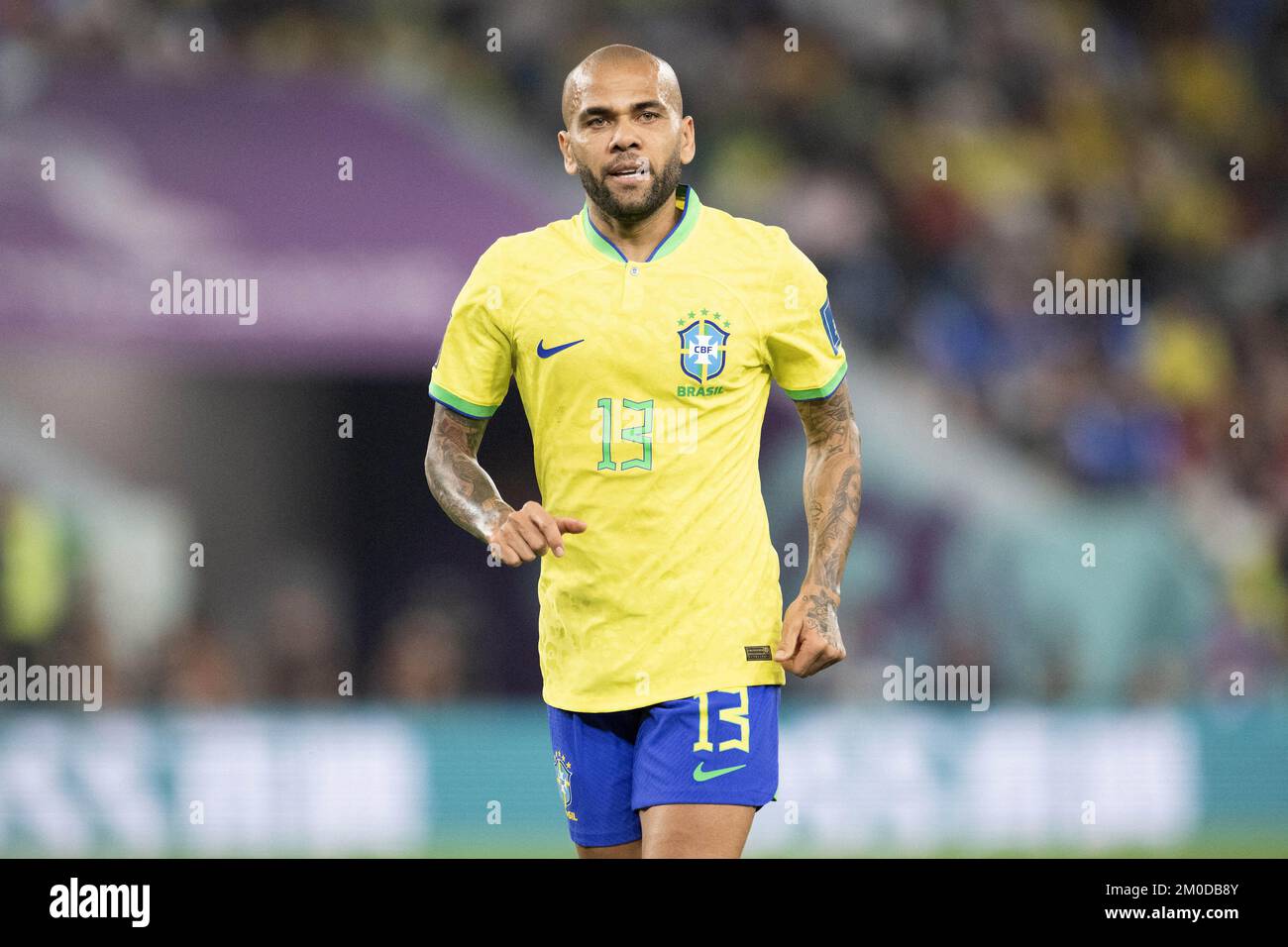 Doha, Qatar. December 05, 2022, Dani Alves of Brazil in action during the FIFA World Cup Qatar 2022 Round of 16 match between Brazil v Korea Republic at Stadium 974, on December 05, 2022 in Doha, Qatar. Photo by David Niviere/ABACAPRESS.COM Stock Photo