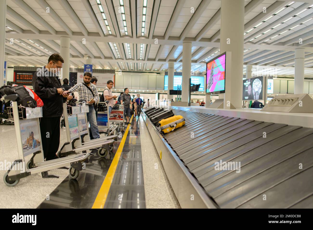 HONG KONG APRIL 01 Baggage claim area on April 01, 2014 in Hong Kong