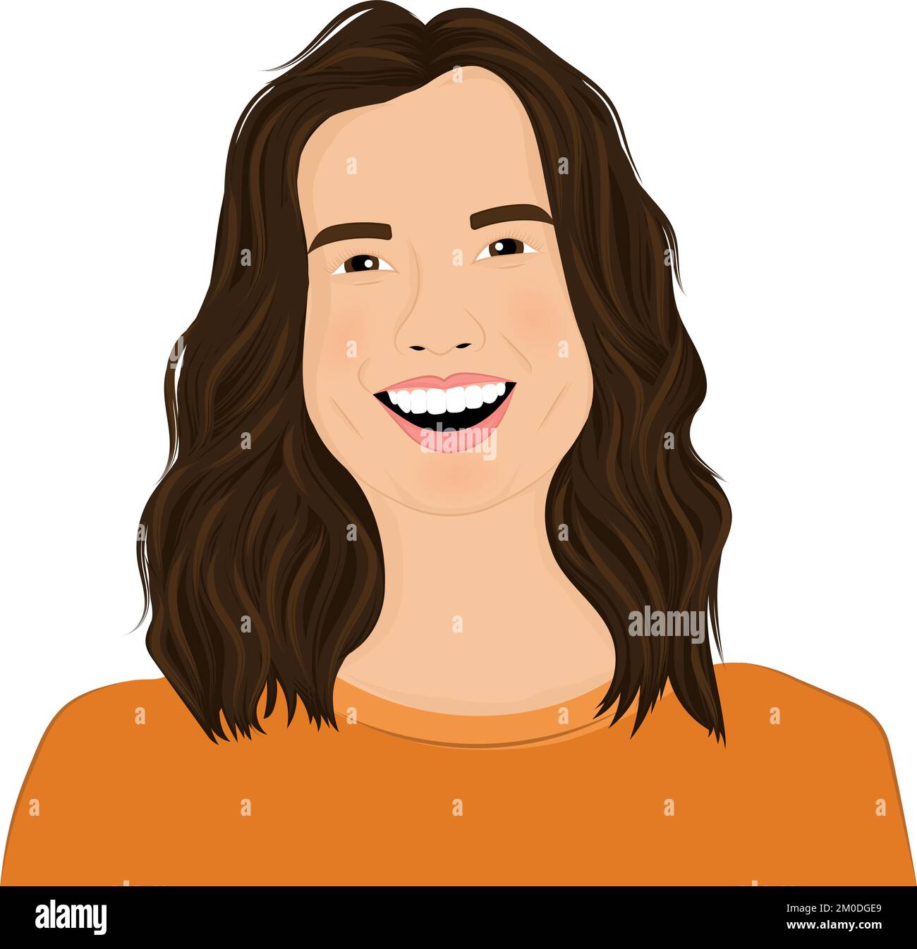 Isolated happy girl realistic character Vector Stock Vector Image & Art ...