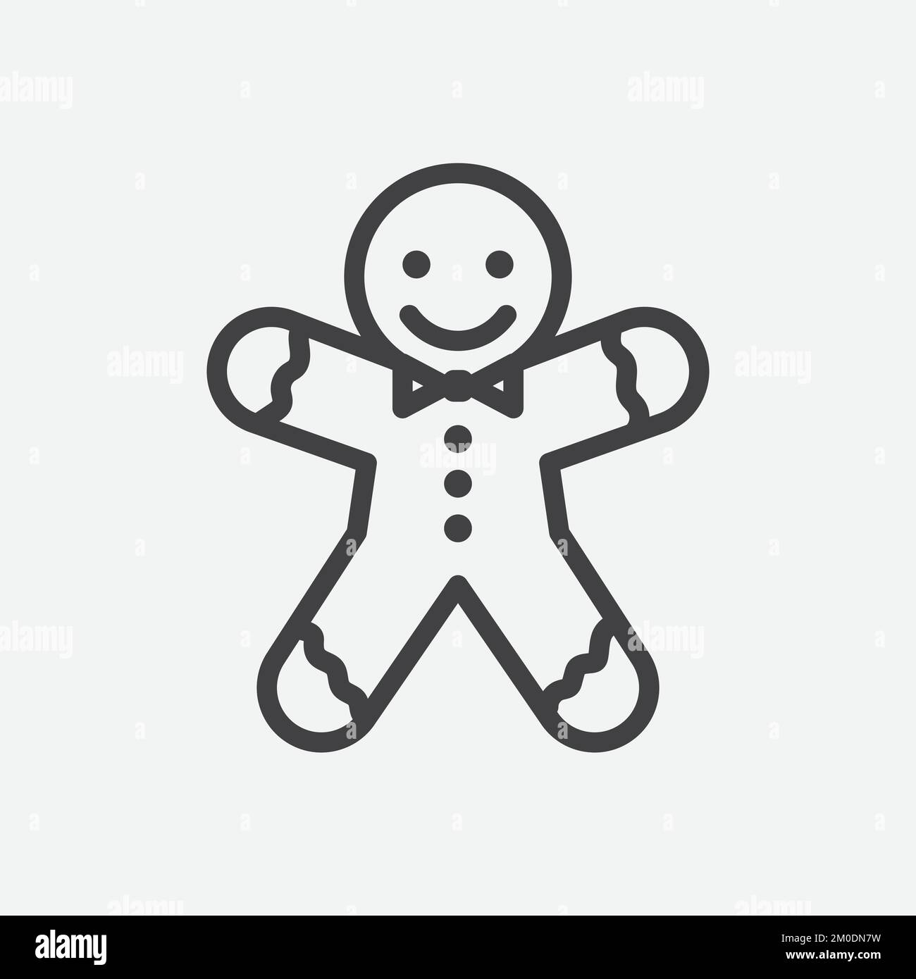 Gingerbread man cookie icon. Happy new year decoration. Merry christmas design element. New year and xmas celebration. Vector illustration Stock Vector
