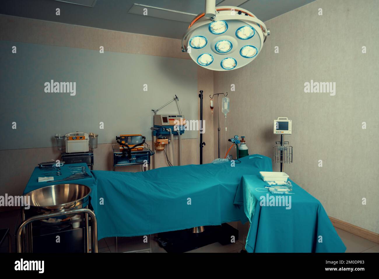 Sterile operation room in the hospital display sets of medical surgical