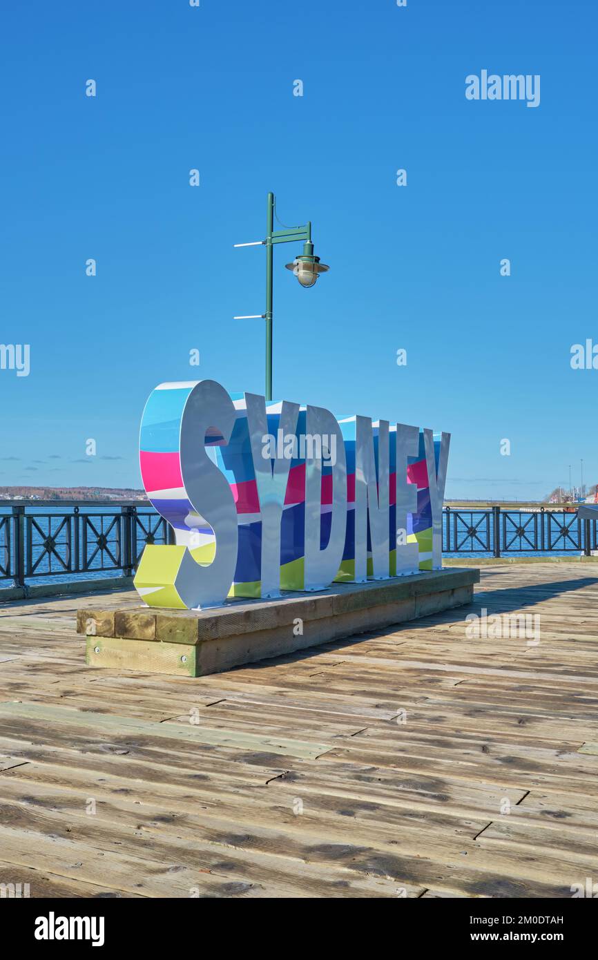 Sign located at the Sydney Nova Scotia waterfront on the boardwalk