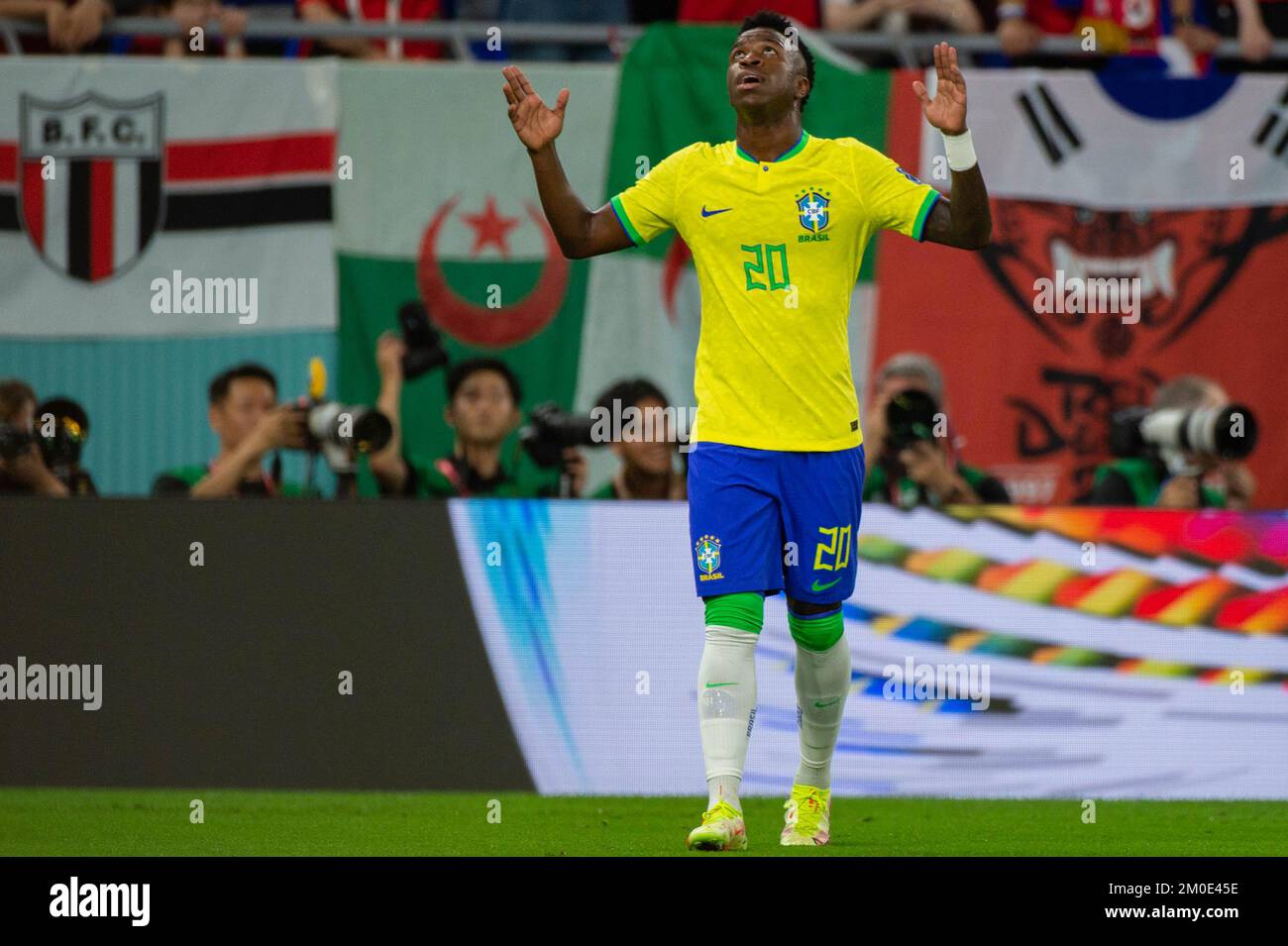 Vinicius Jr Of Brazil Celebrates Scoring During The FIFA World Cup 