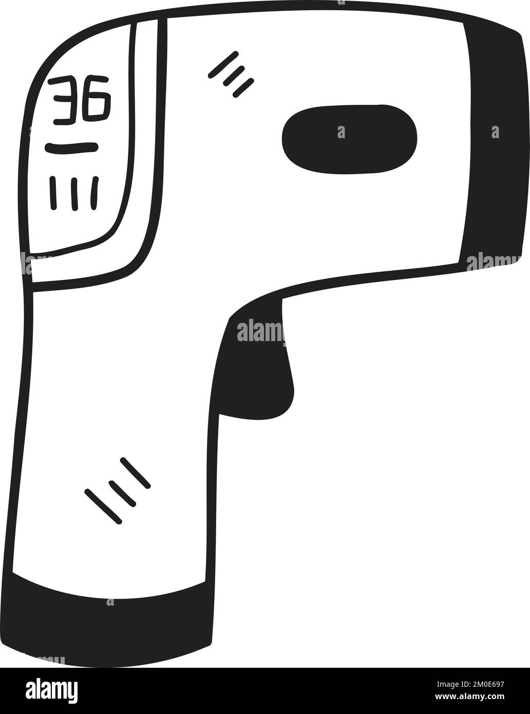 Hand Drawn infrared thermometer illustration isolated on background
