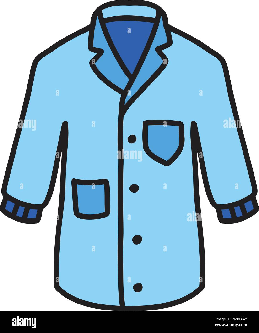 Hand Drawn doctor uniform shirt illustration isolated on background