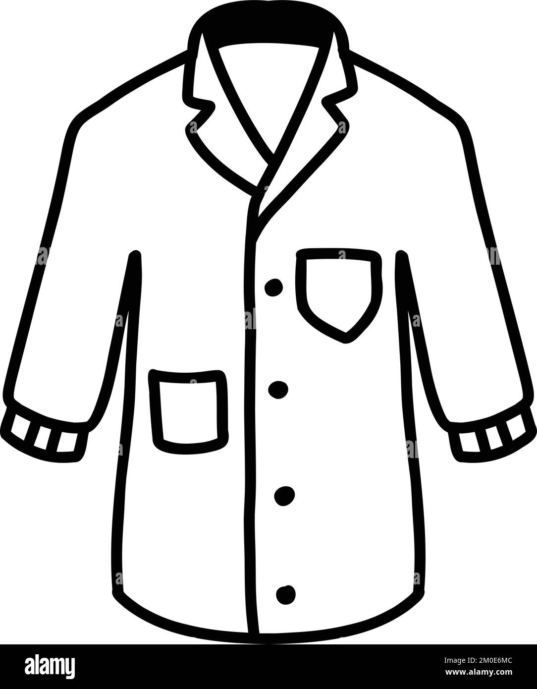 Hand Drawn doctor uniform shirt illustration isolated on background