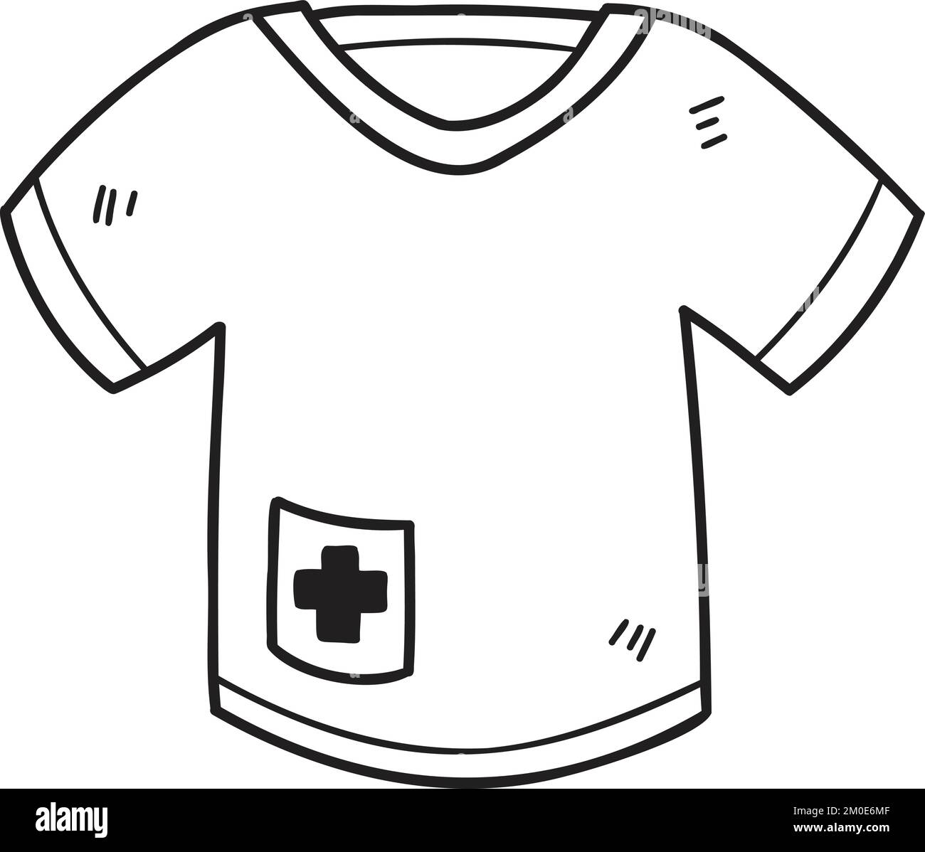 Hand Drawn doctor uniform shirt illustration isolated on background