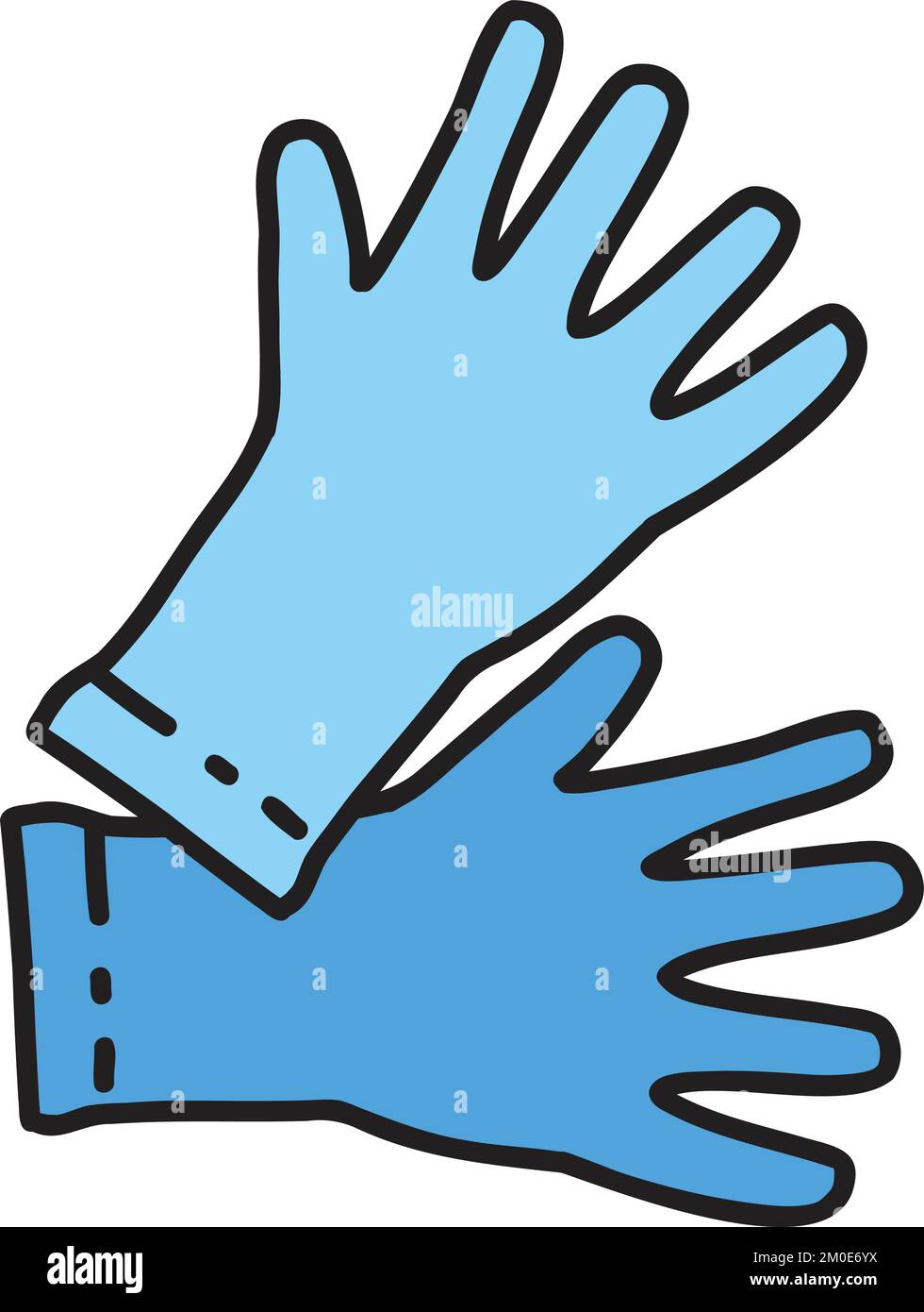 Hand Drawn medical gloves illustration isolated on background Stock