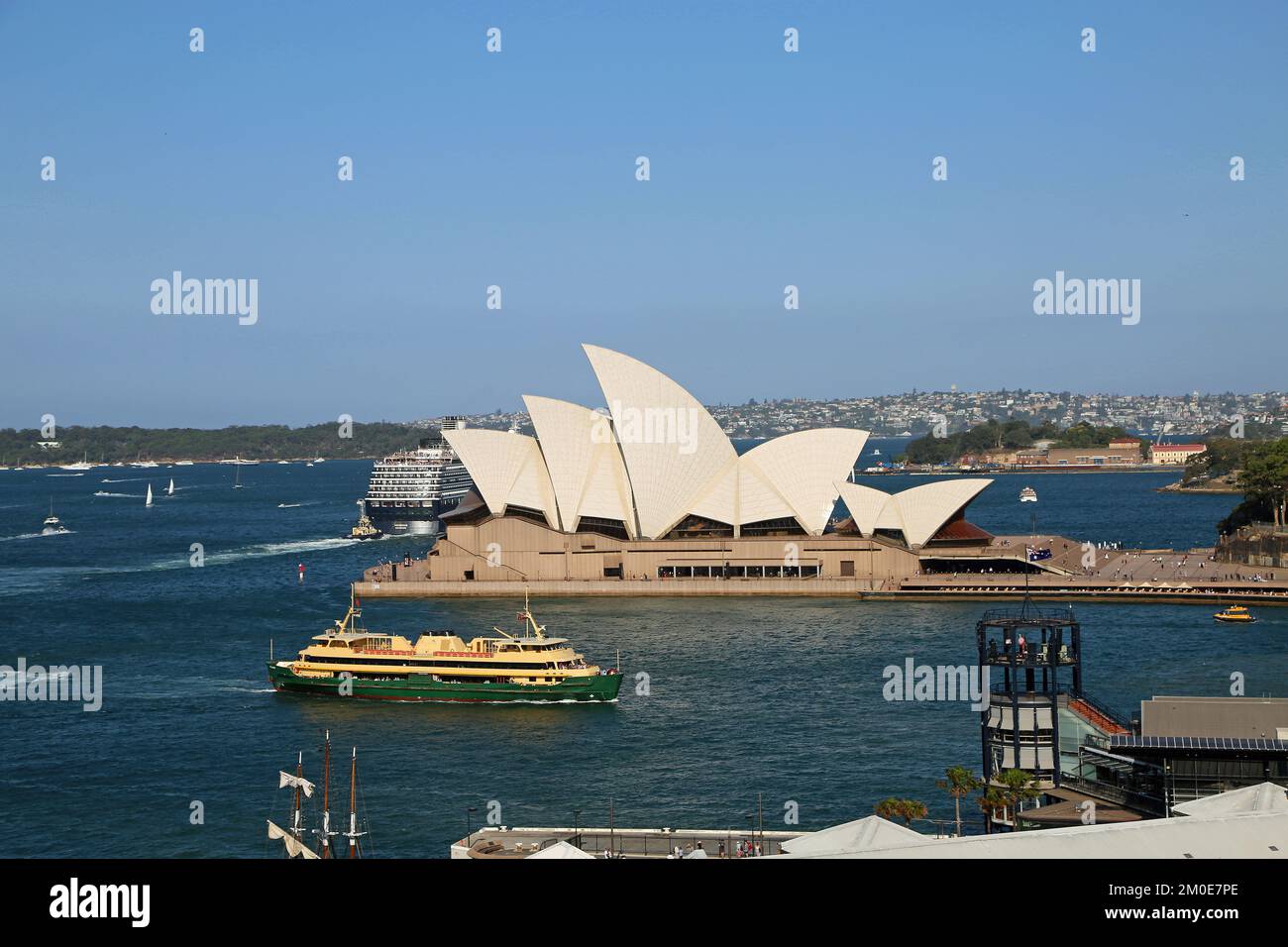 The Opera House and water traffic - Sydney, Australia Stock Photo