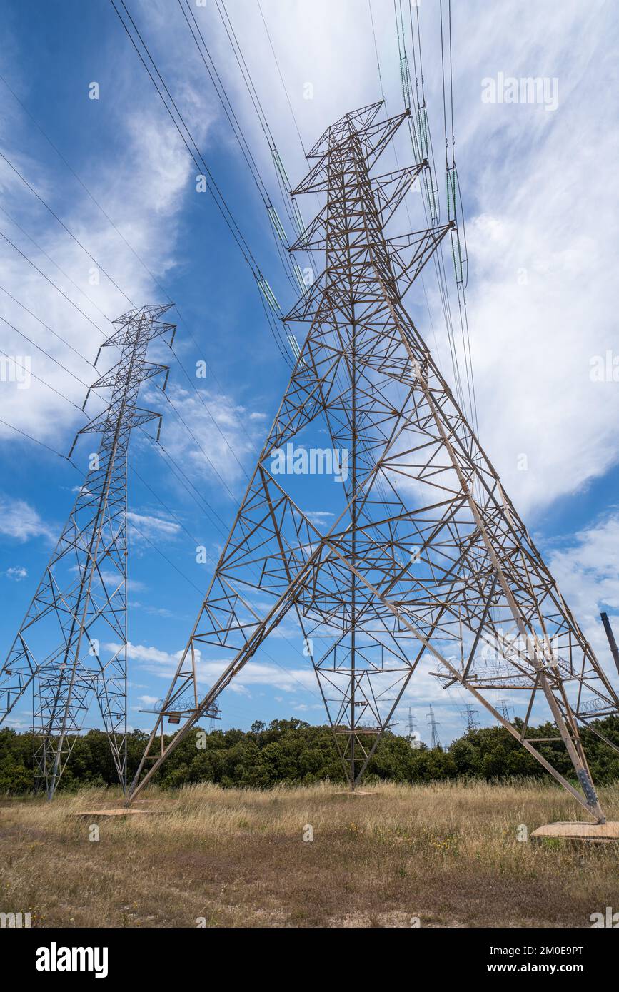 Electricity transmission towers, Torrens Island, Adelaide, Australia