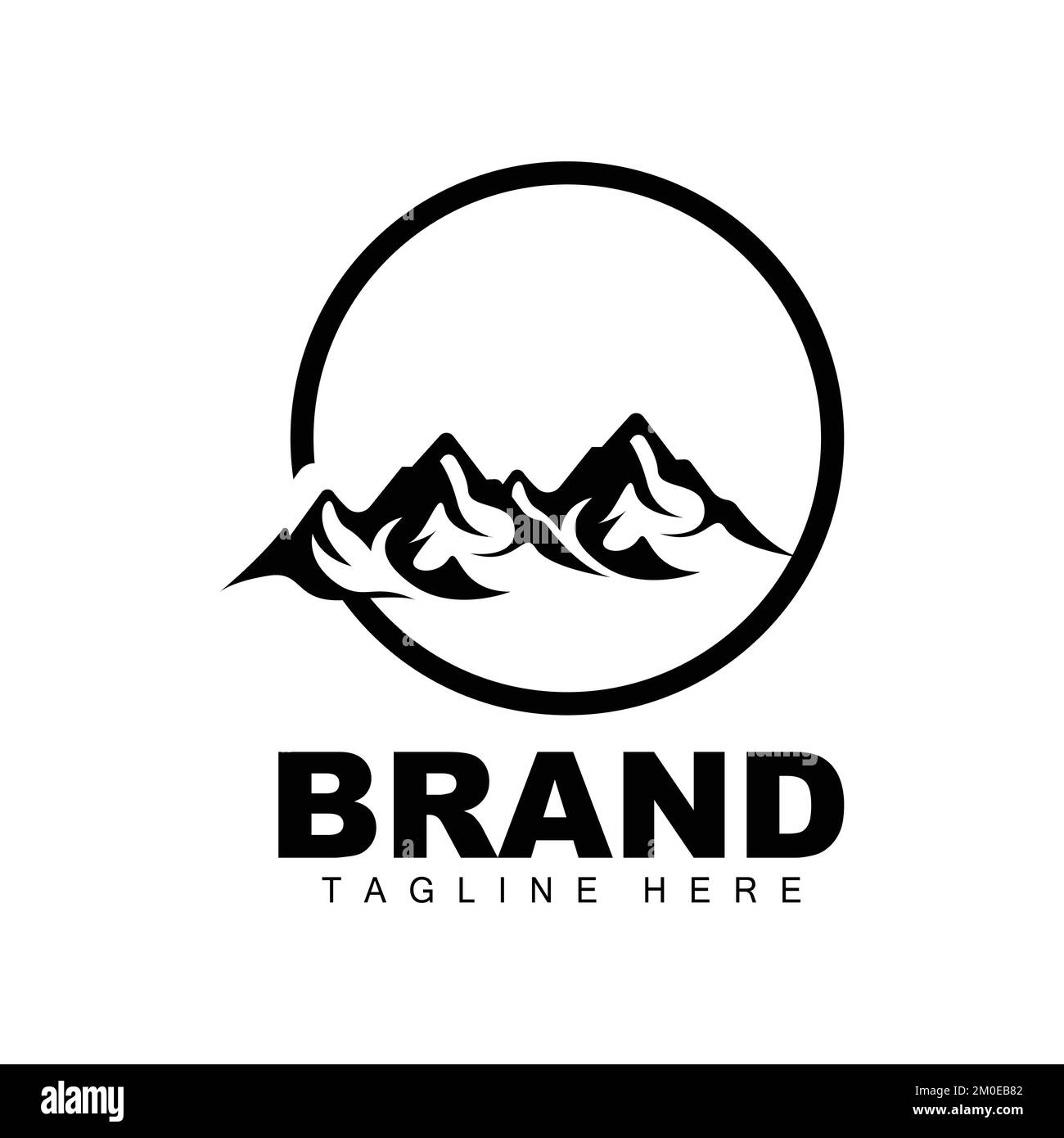 Mountain Logo, Vector Mountain Climbing, Adventure, Design For Climbing, Climbing Equipment, And Brand With Mountain Logo Stock Vector