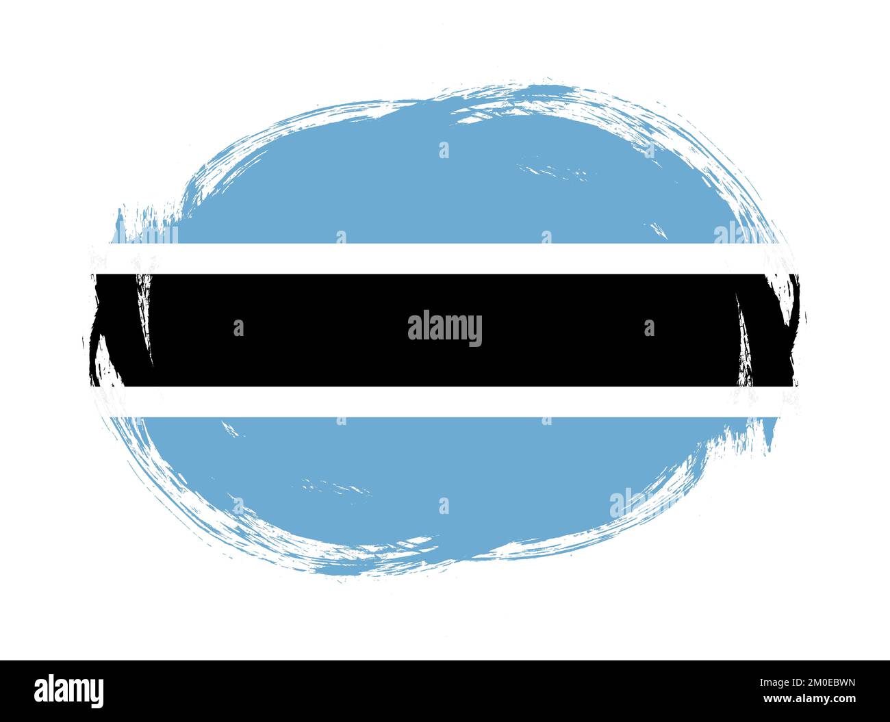 Botswana flag in rounded stroke brush background Stock Photo - Alamy