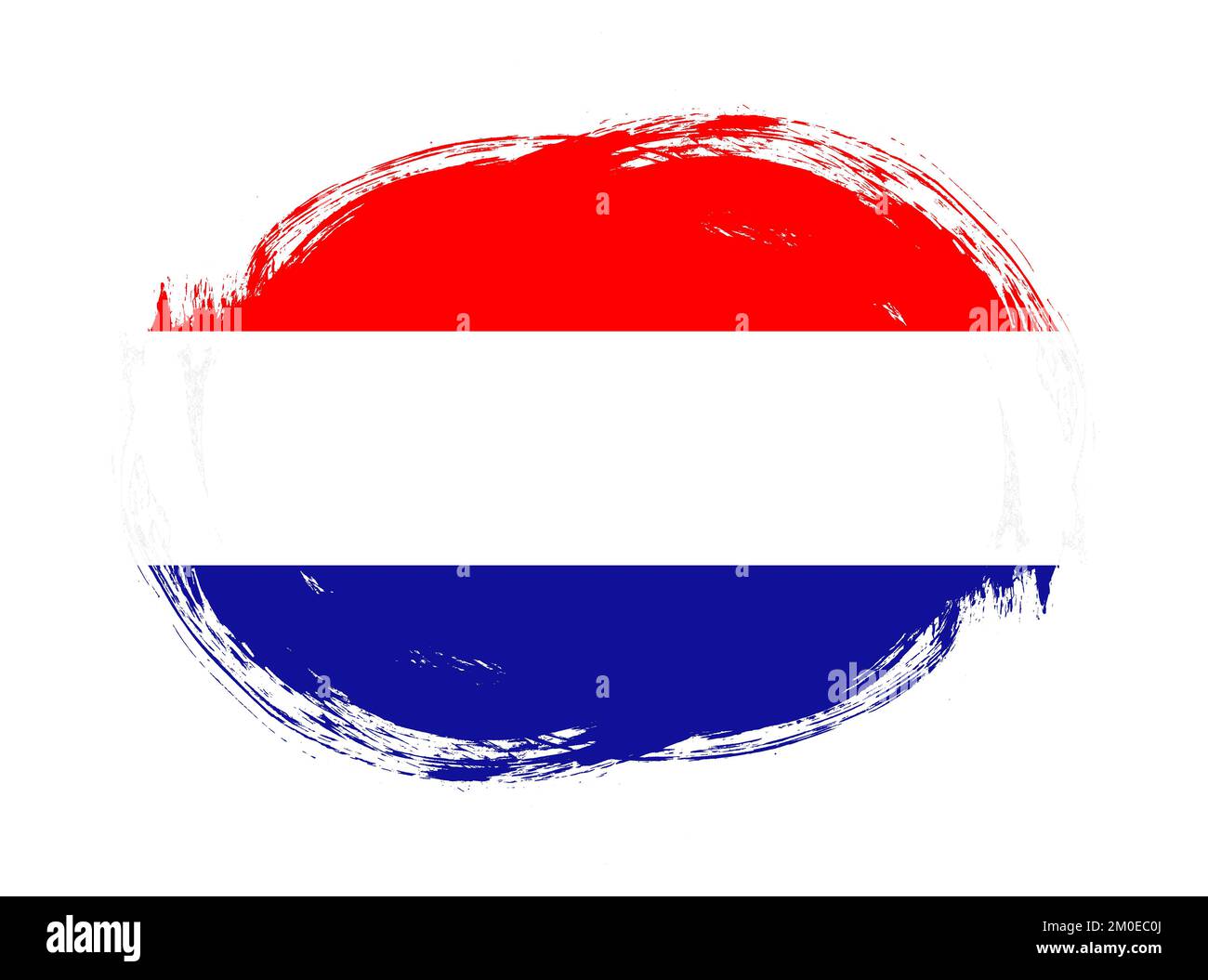 Croatia flag in rounded stroke brush background Stock Photo